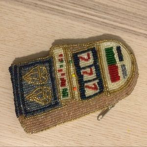 Unique hand beaded coin slot- coin pursue